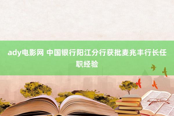 ady电影网 中国银行阳江分行获批麦兆丰行长任职经验