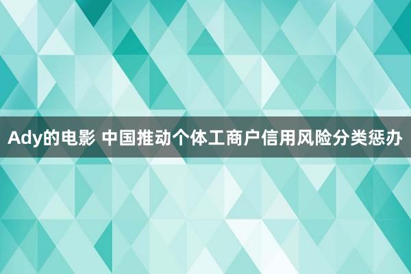 Ady的电影 中国推动个体工商户信用风险分类惩办