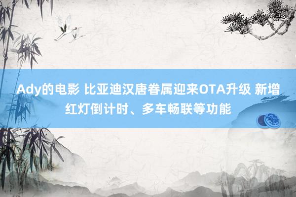 Ady的电影 比亚迪汉唐眷属迎来OTA升级 新增红灯倒计时、多车畅联等功能