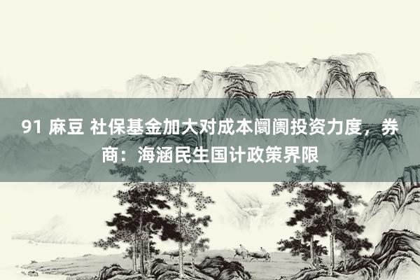 91 麻豆 社保基金加大对成本阛阓投资力度，券商：海涵民生国计政策界限