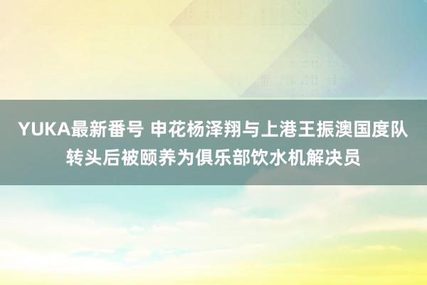 YUKA最新番号 申花杨泽翔与上港王振澳国度队转头后被颐养为俱乐部饮水机解决员