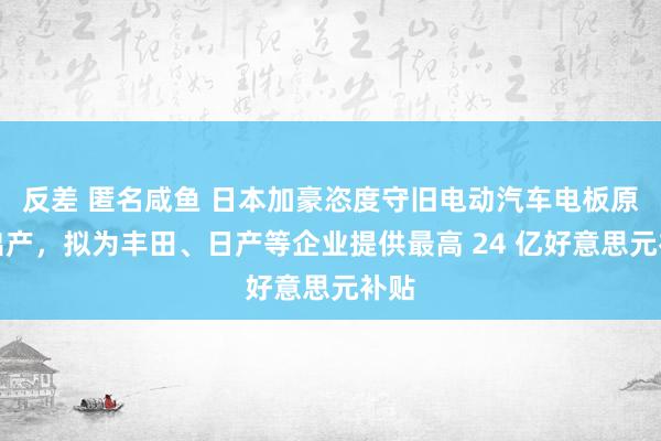 反差 匿名咸鱼 日本加豪恣度守旧电动汽车电板原土出产，拟为丰田、日产等企业提供最高 24 亿好意思元补贴