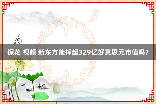 探花 视频 新东方能撑起329亿好意思元市值吗？